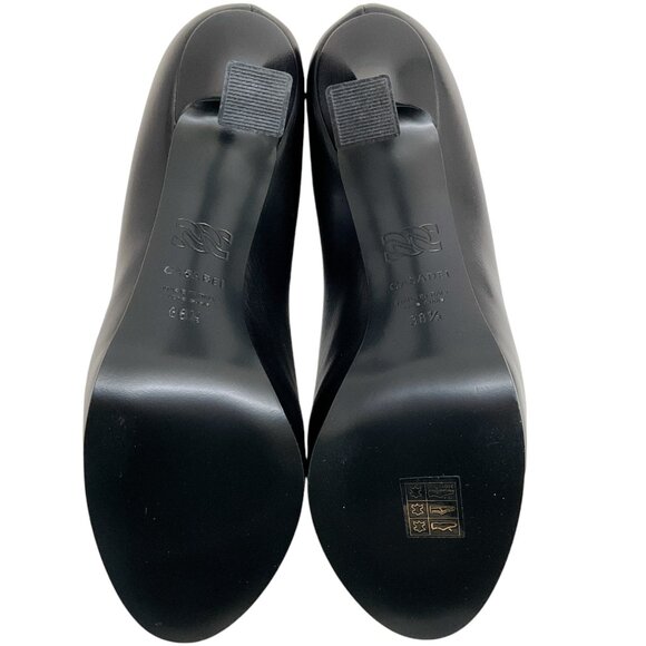 Casadei Black Leather Minorca Platform Pumps - Picture 9 of 11